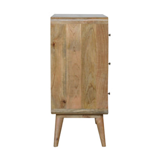 Curved Oak-ish Chest of Drawers, Bedroom Furniture image 6