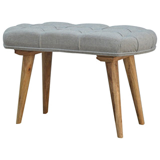 Deep Button Grey Tweed Bench, Bedroom or Living Room Furniture  image 2