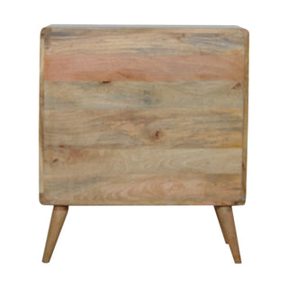Curved Oak-ish Chest of Drawers, Bedroom Furniture image 7