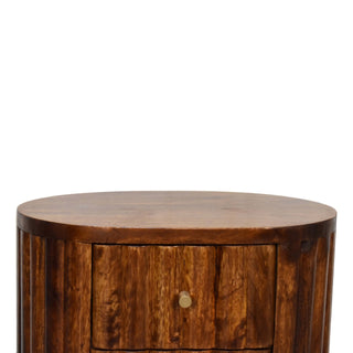 Stripe Chestnut Bedside Cabinet, Bedroom Furniture image 4