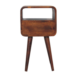 Mini Chestnut Curve Open Bedside Cabinet, Bedroom Furniture  image 8