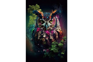 Owl Wall Art - Tempered Glass image 1