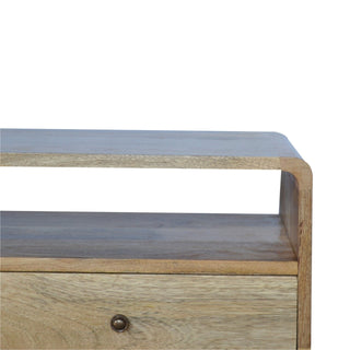 Curved Oak-ish Media Unit, Living Room Furniture image 4