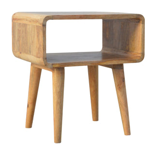 Curved Open Bedside Cabinet, Bedroom Furniture image 1