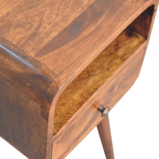 Mini Chestnut Curve Open Bedside Cabinet, Bedroom Furniture  image 3