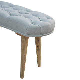 Deep Button Grey Tweed Bench, Bedroom or Living Room Furniture  image 5